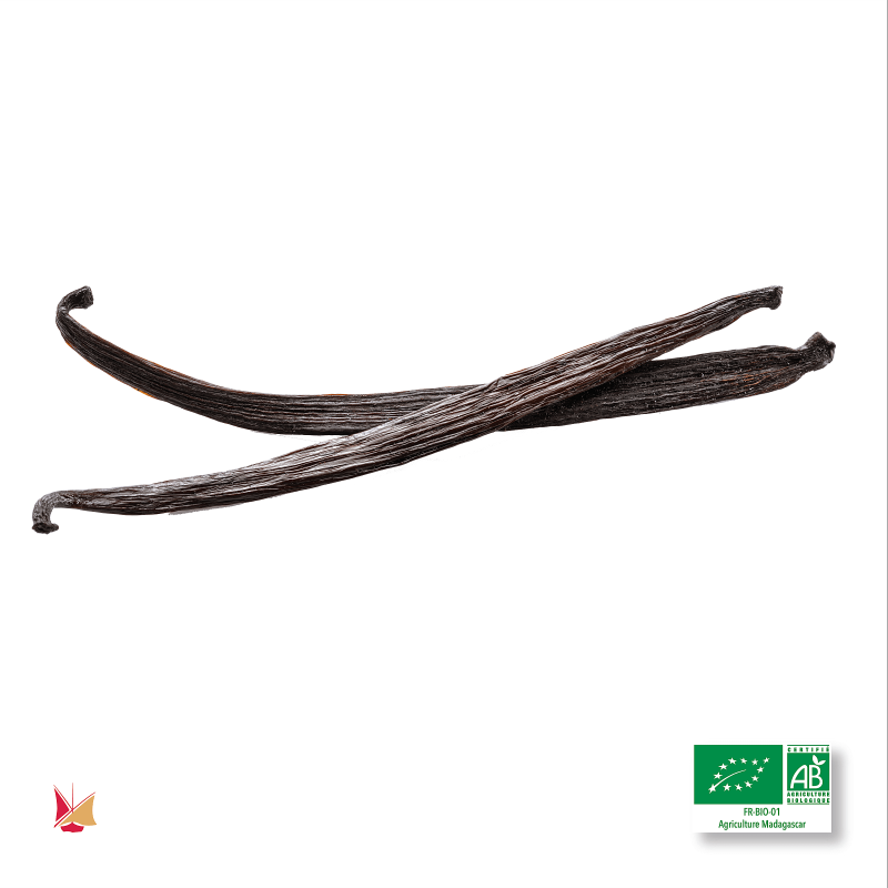 2 Organic Lavany Bourbon Vanilla Pods from Madagascar